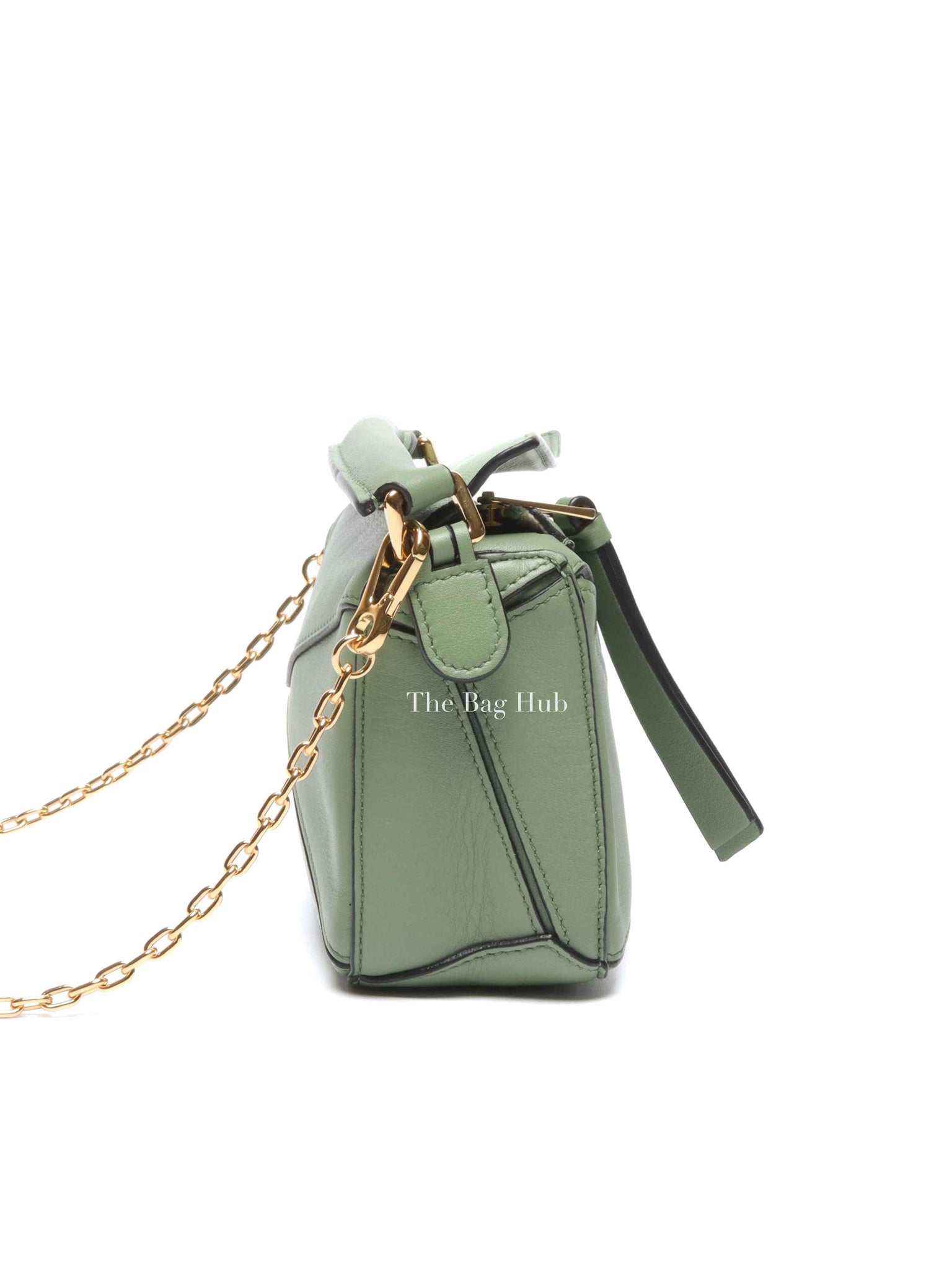 Loewe Green Leather Puzzle Nano Bag