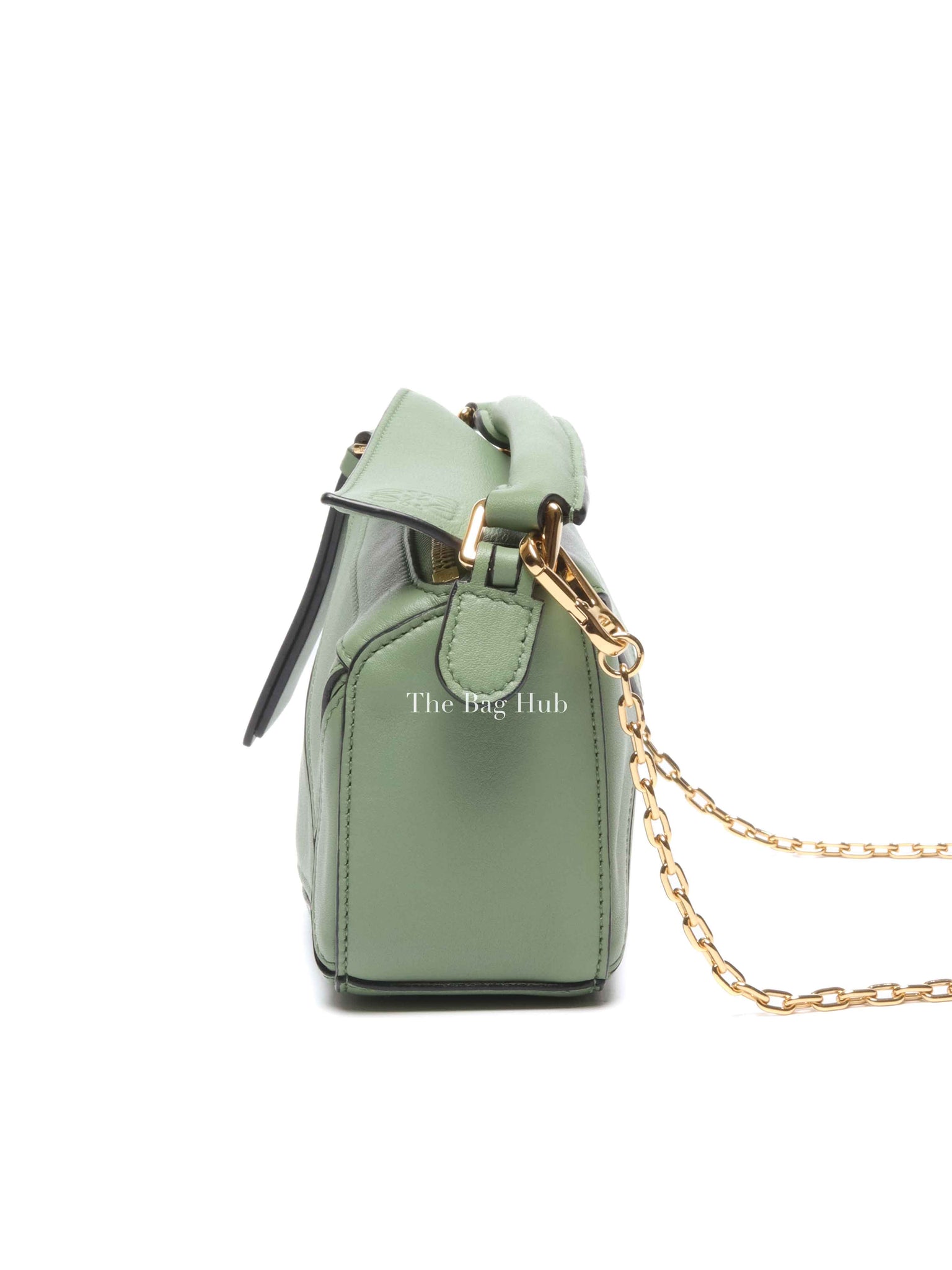 Loewe Green Leather Puzzle Nano Bag