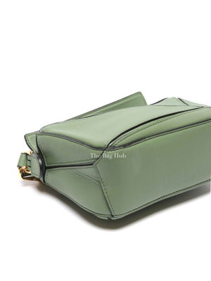 Loewe Green Leather Puzzle Nano Bag