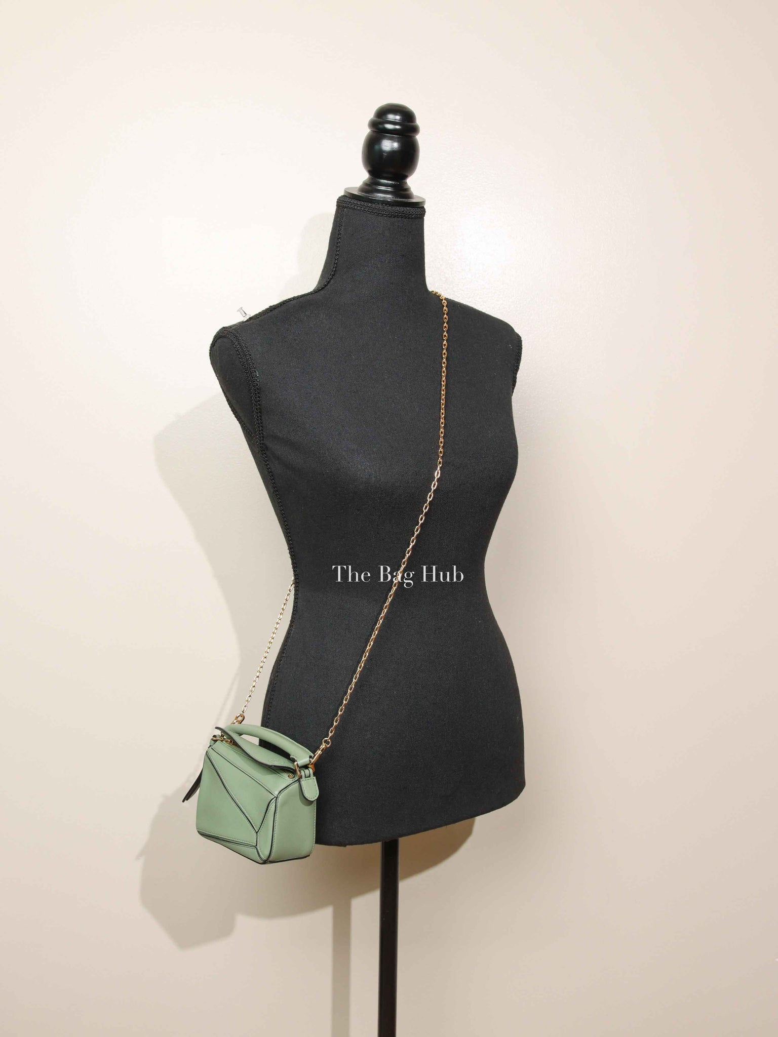 Loewe Green Leather Puzzle Nano Bag
