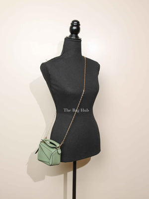 Loewe Green Leather Puzzle Nano Bag