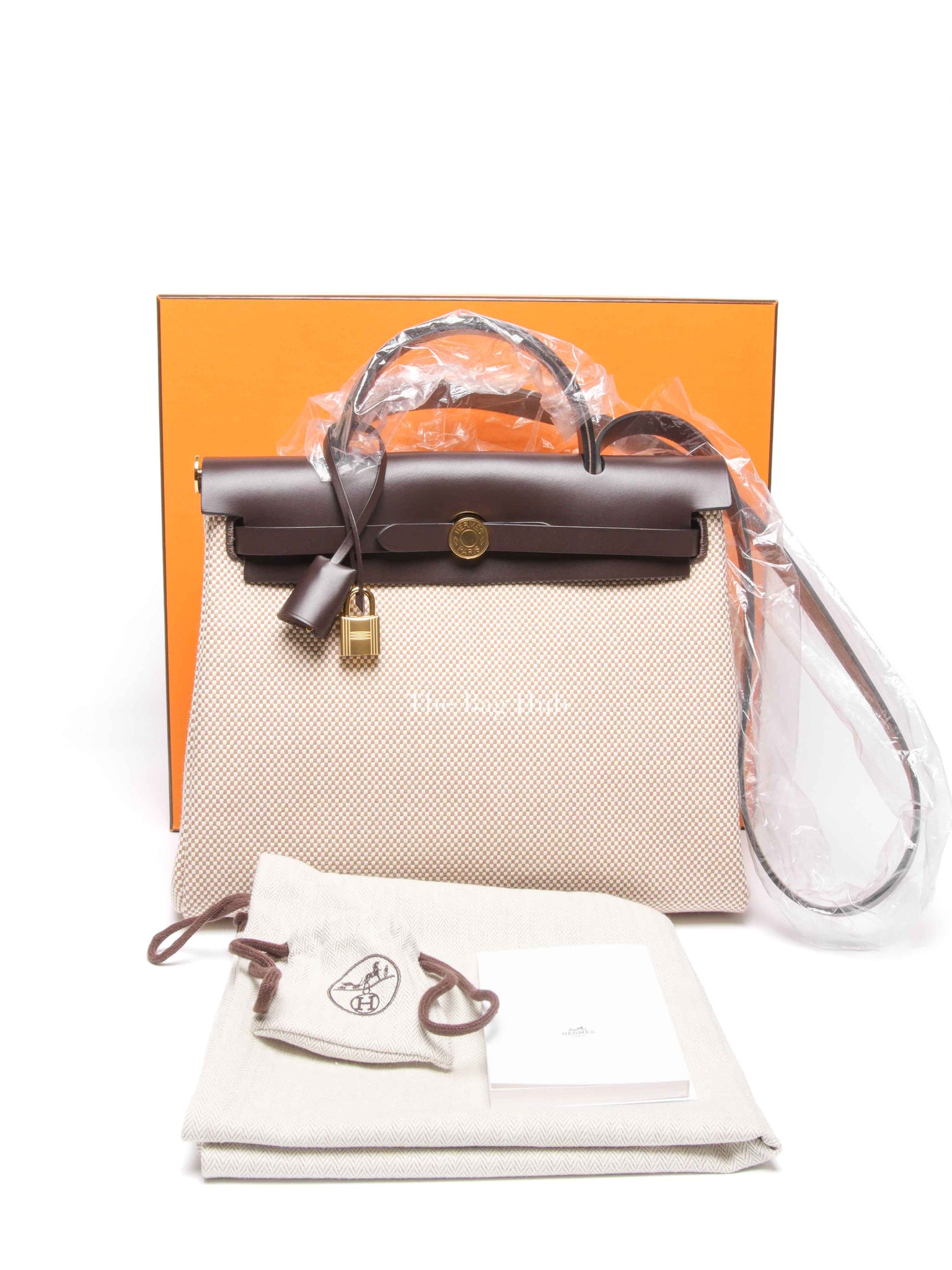 Hermes Ebene/Ecru/Beige Vache Hunter Criss Viking Herbag Zip Retourne 31 Bag