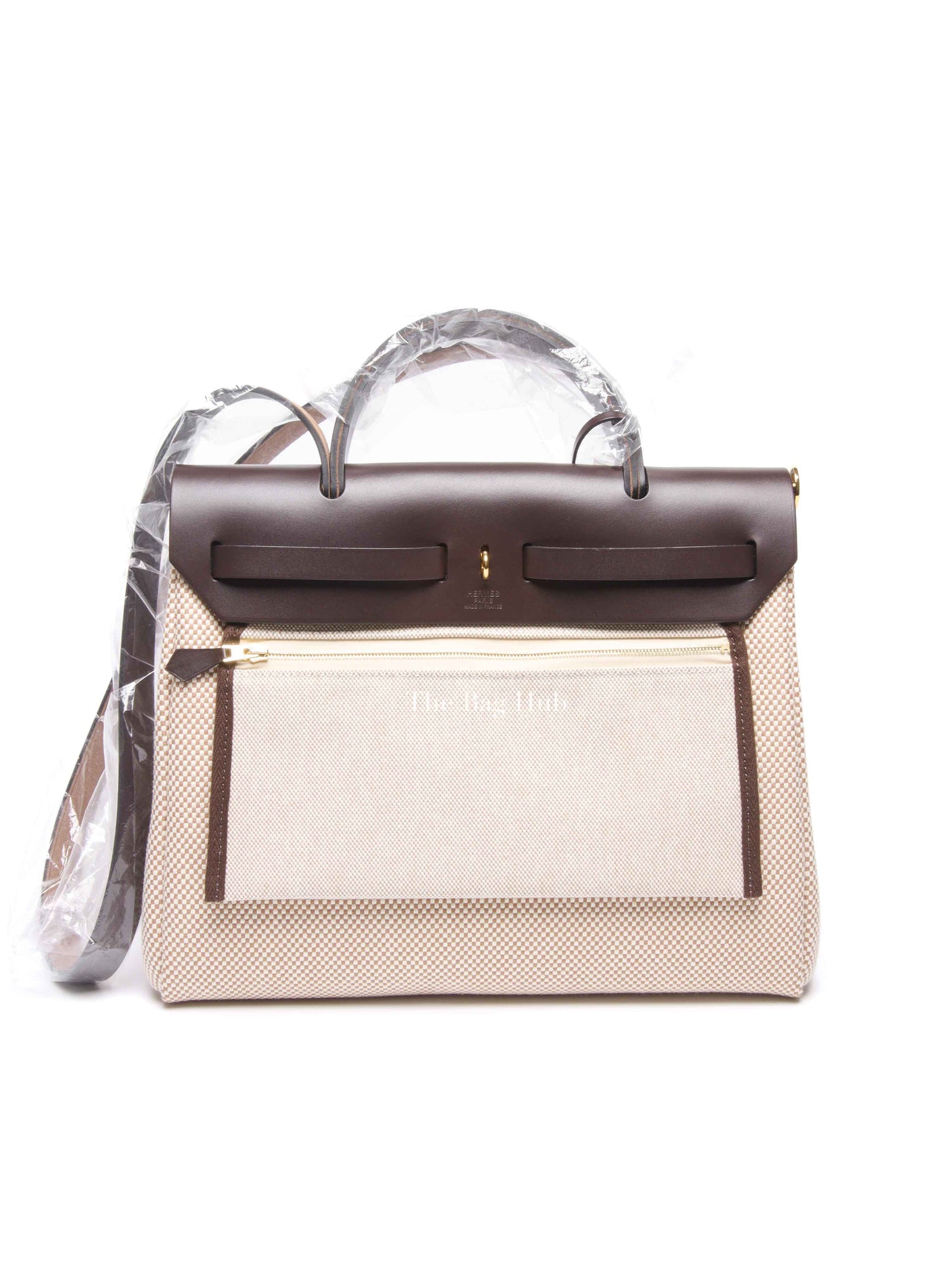 Hermes Ebene/Ecru/Beige Vache Hunter Criss Viking Herbag Zip Retourne 31 Bag
