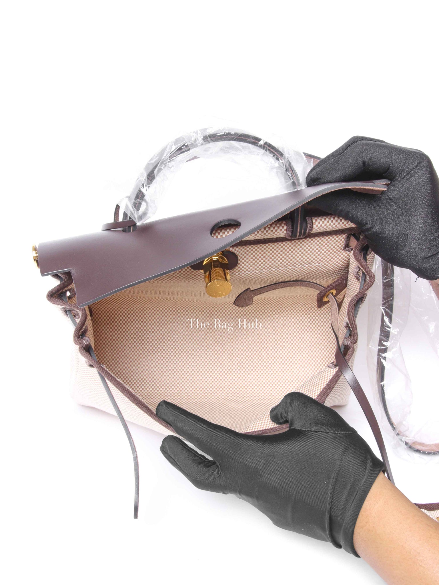 Hermes Ebene/Ecru/Beige Vache Hunter Criss Viking Herbag Zip Retourne 31 Bag
