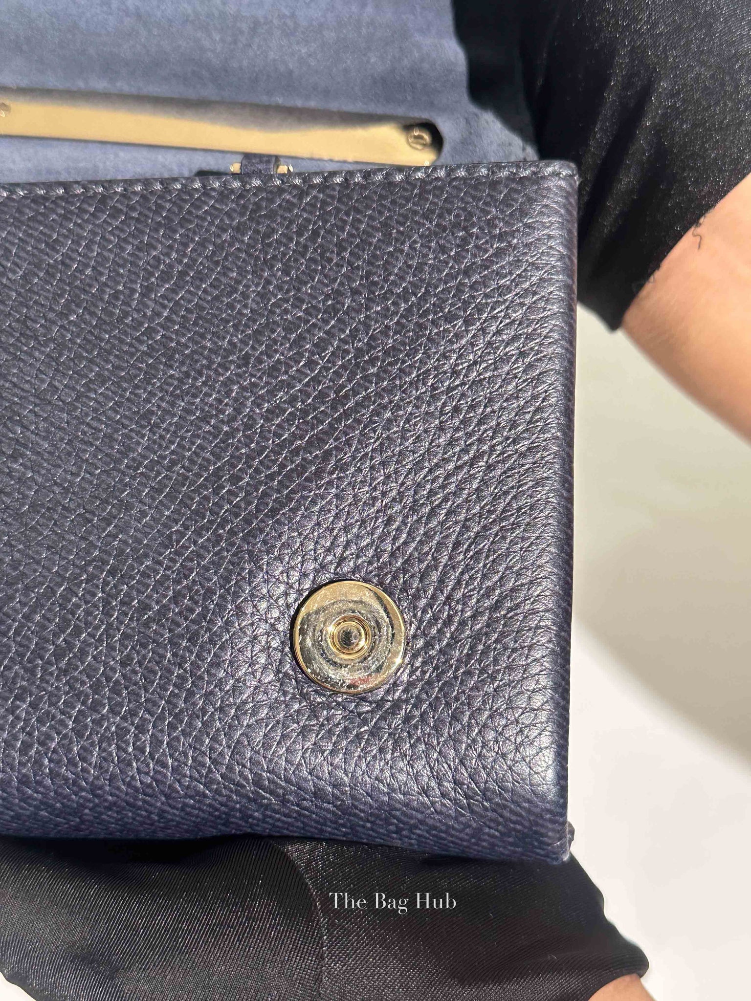 Valentino Garavani Midnight Blue Grained Leather Va Va Voom Clutch Chain Crossbody Bag