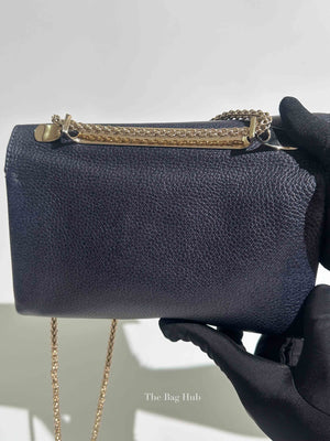 Valentino Garavani Midnight Blue Grained Leather Va Va Voom Clutch Chain Crossbody Bag