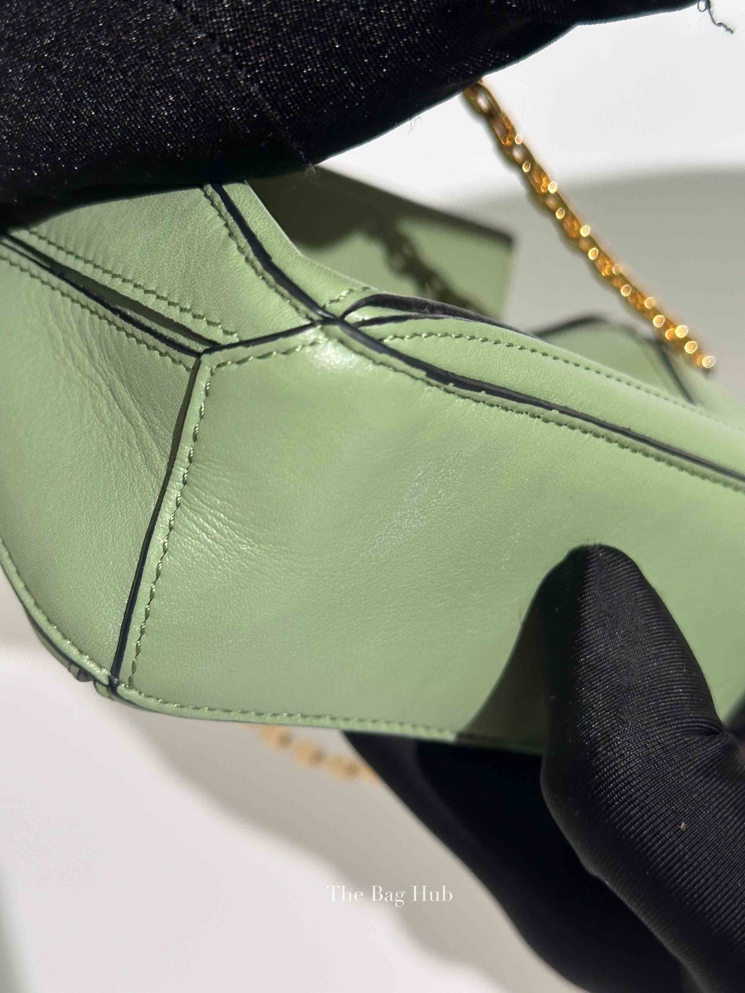 Loewe Green Leather Puzzle Nano Bag