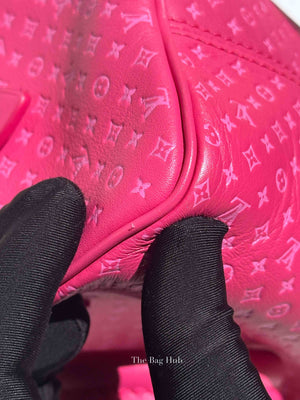 Louis Vuitton Rose Calfskin Nanogram Embossed Speedy Bandouliere 20 Bag