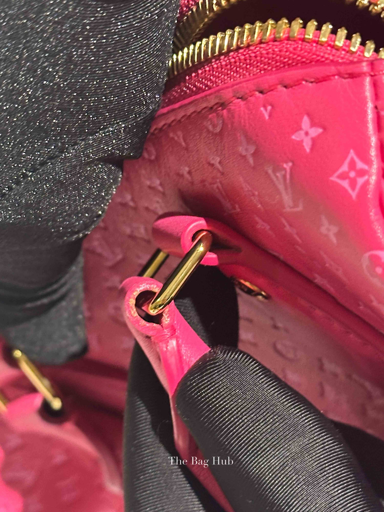 Louis Vuitton Rose Calfskin Nanogram Embossed Speedy Bandouliere 20 Bag