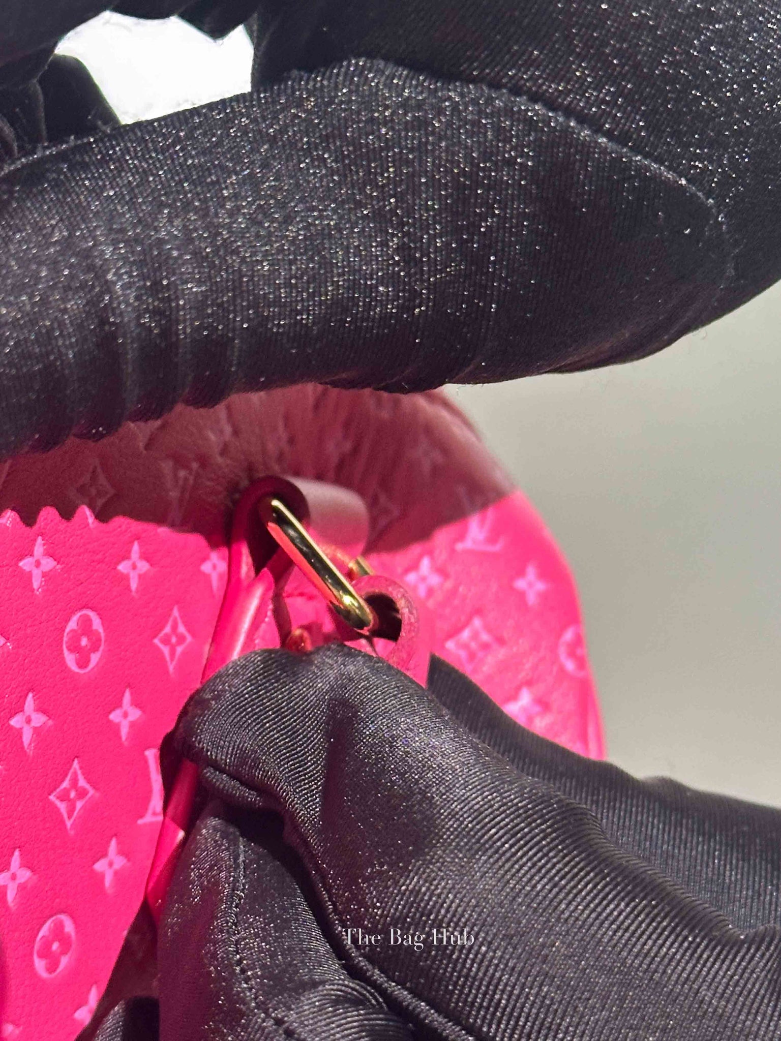 Louis Vuitton Rose Calfskin Nanogram Embossed Speedy Bandouliere 20 Bag