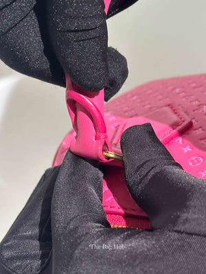 Louis Vuitton Rose Calfskin Nanogram Embossed Speedy Bandouliere 20 Bag