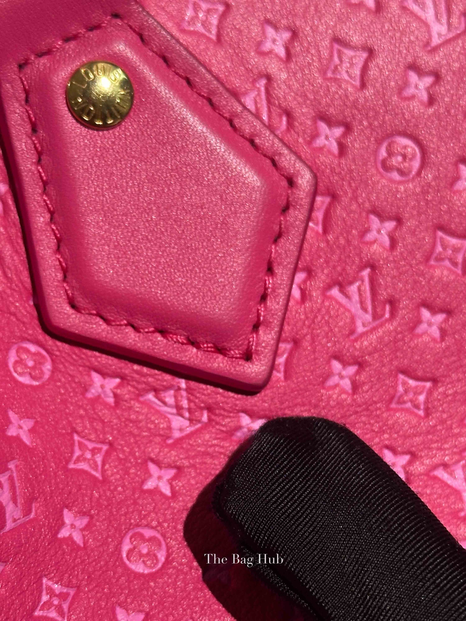Louis Vuitton Rose Calfskin Nanogram Embossed Speedy Bandouliere 20 Bag