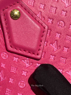 Louis Vuitton Rose Calfskin Nanogram Embossed Speedy Bandouliere 20 Bag