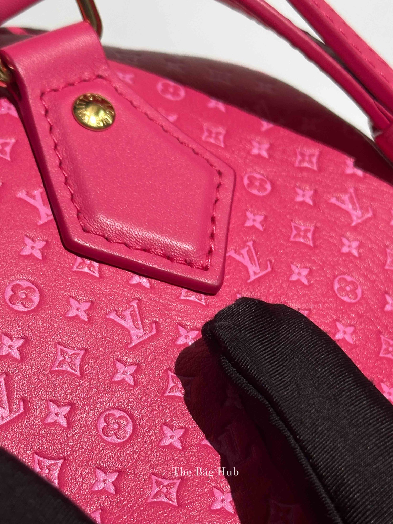 Louis Vuitton Rose Calfskin Nanogram Embossed Speedy Bandouliere 20 Bag