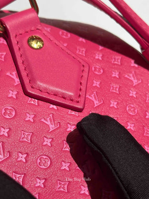 Louis Vuitton Rose Calfskin Nanogram Embossed Speedy Bandouliere 20 Bag