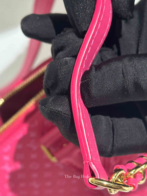 Louis Vuitton Rose Calfskin Nanogram Embossed Speedy Bandouliere 20 Bag