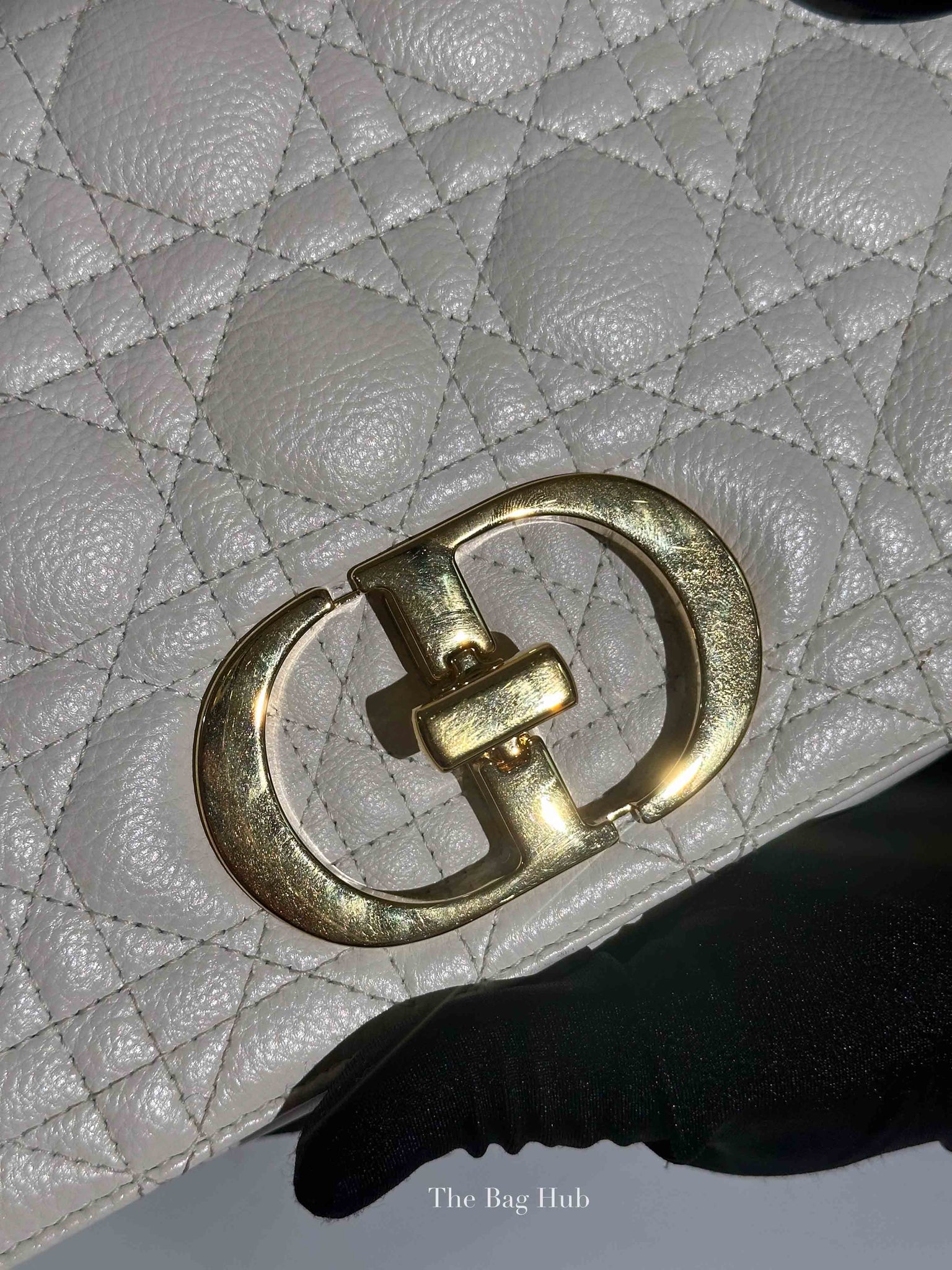 Dior Ivory Supple Cannage Calfskin Medium Caro Bag