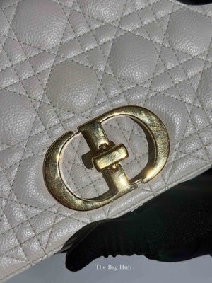 Dior Ivory Supple Cannage Calfskin Medium Caro Bag