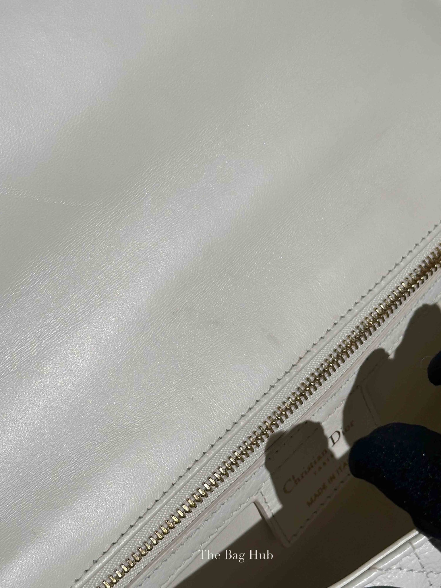 Dior Ivory Supple Cannage Calfskin Medium Caro Bag