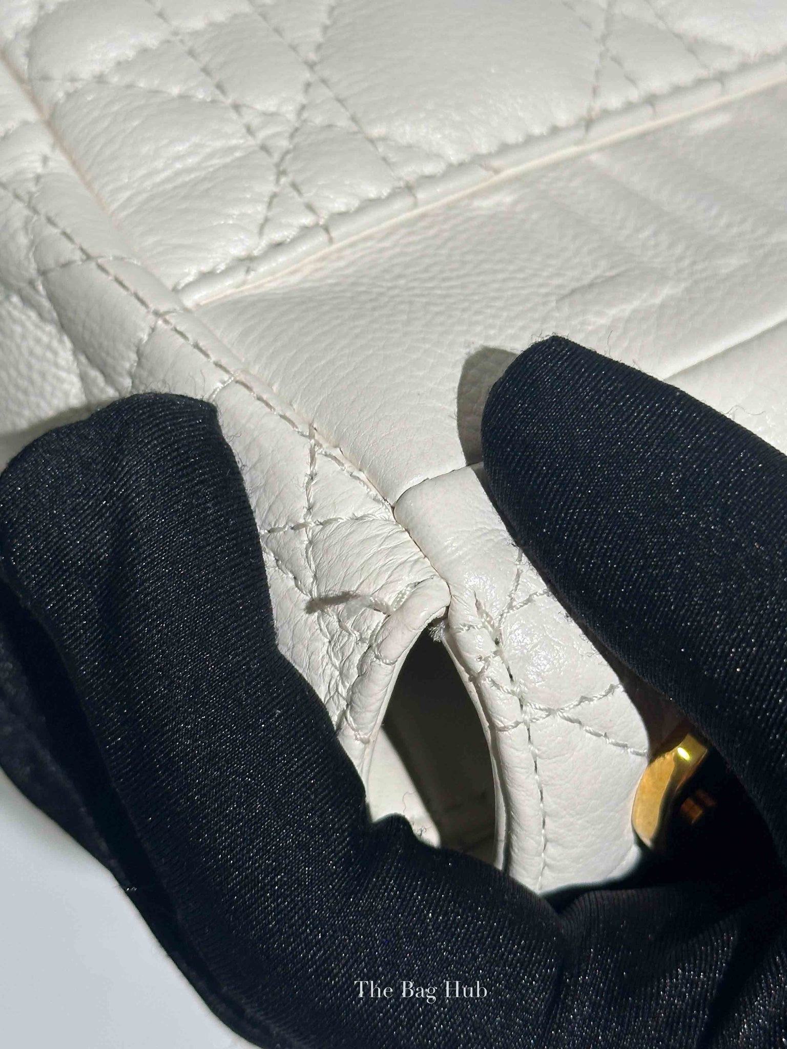 Dior Ivory Supple Cannage Calfskin Medium Caro Bag