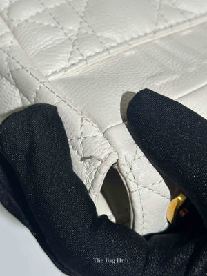 Dior Ivory Supple Cannage Calfskin Medium Caro Bag