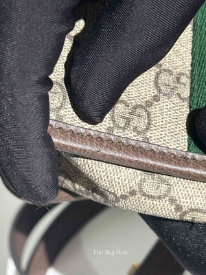 Gucci Beige GG Supreme Monogram Canvas Web Ophidia Crossbody Bag