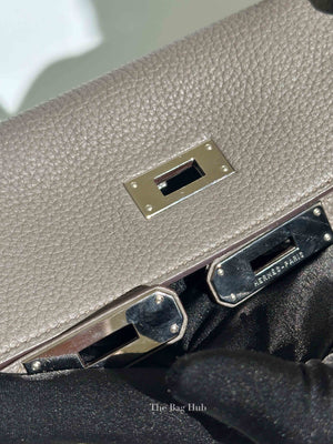 Hermes Etain Clemence Leather Kelly 35 Bag PHW