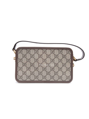 Gucci Beige GG Supreme Monogram Canvas Web Ophidia Crossbody Bag