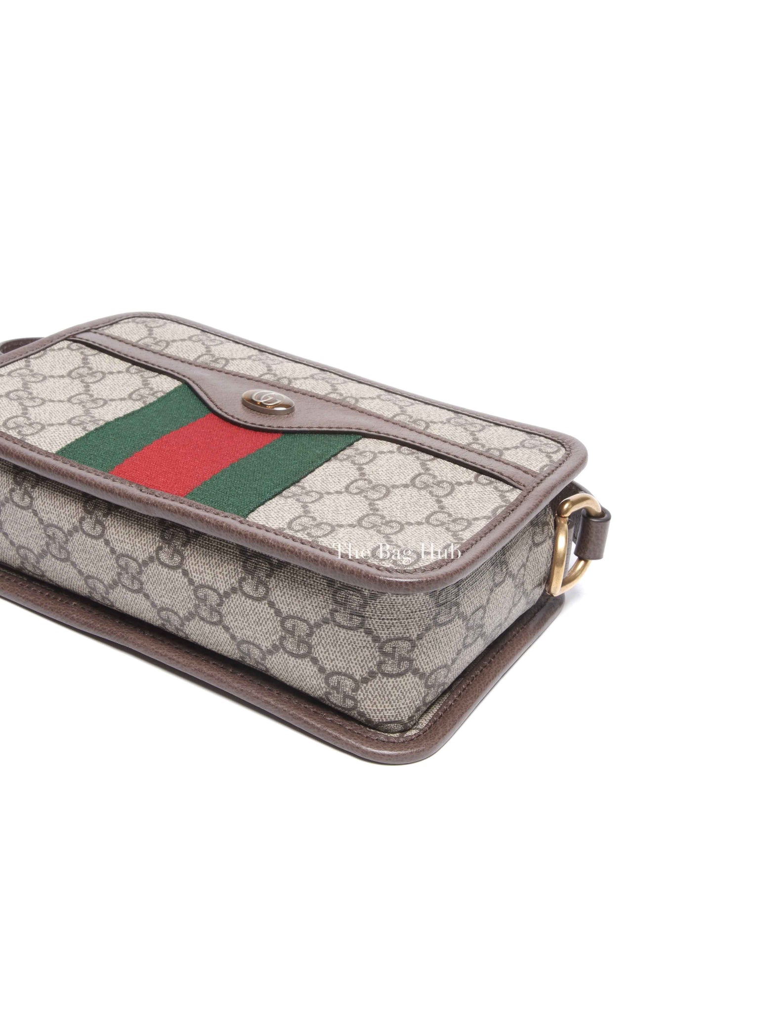 Gucci Beige GG Supreme Monogram Canvas Web Ophidia Crossbody Bag