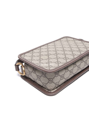 Gucci Beige GG Supreme Monogram Canvas Web Ophidia Crossbody Bag