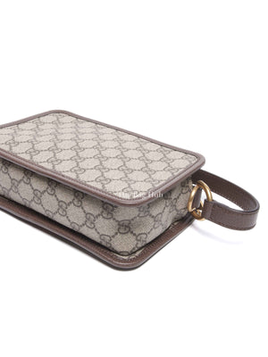 Gucci Beige GG Supreme Monogram Canvas Web Ophidia Crossbody Bag