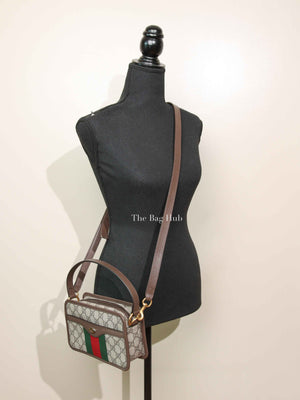 Gucci Beige GG Supreme Monogram Canvas Web Ophidia Crossbody Bag
