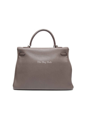 Hermes Etain Clemence Leather Kelly 35 Bag PHW