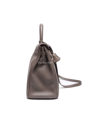 Hermes Etain Clemence Leather Kelly 35 Bag PHW