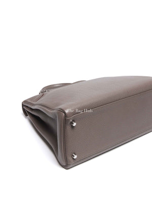 Hermes Etain Clemence Leather Kelly 35 Bag PHW