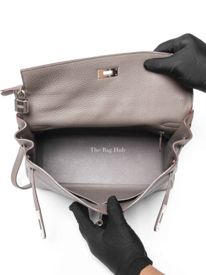 Hermes Etain Clemence Leather Kelly 35 Bag PHW