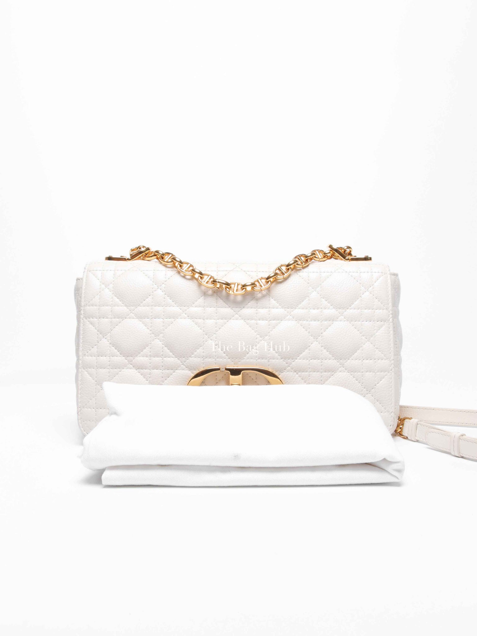 Dior Ivory Supple Cannage Calfskin Medium Caro Bag