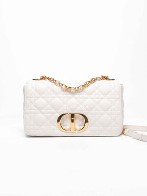Dior Ivory Supple Cannage Calfskin Medium Caro Bag