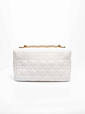 Dior Ivory Supple Cannage Calfskin Medium Caro Bag