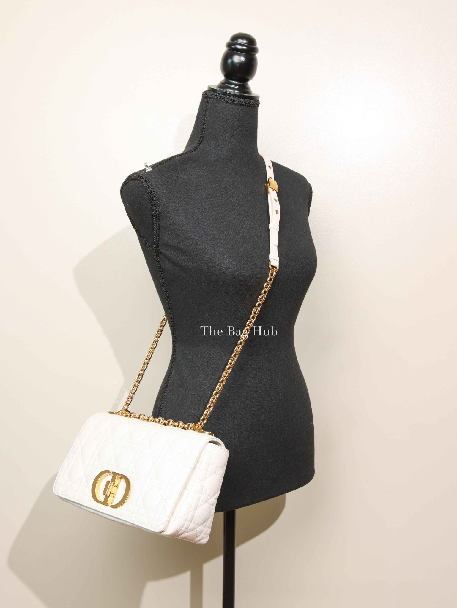 Dior Ivory Supple Cannage Calfskin Medium Caro Bag