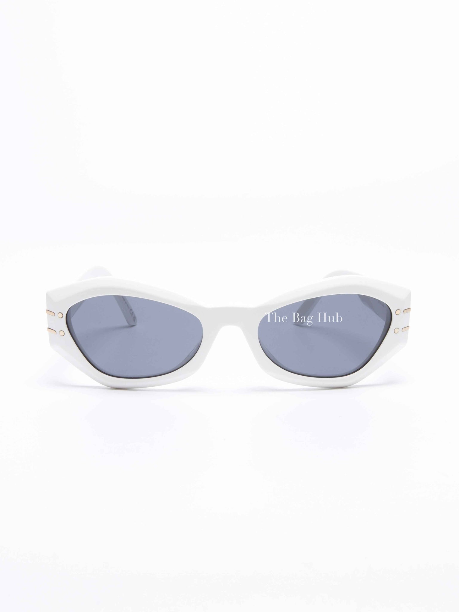 Dior White/Gold Acetate DiorSignature B1U Butterfly Sunglasses