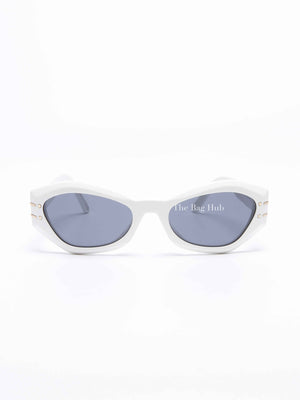 Dior White/Gold Acetate DiorSignature B1U Butterfly Sunglasses