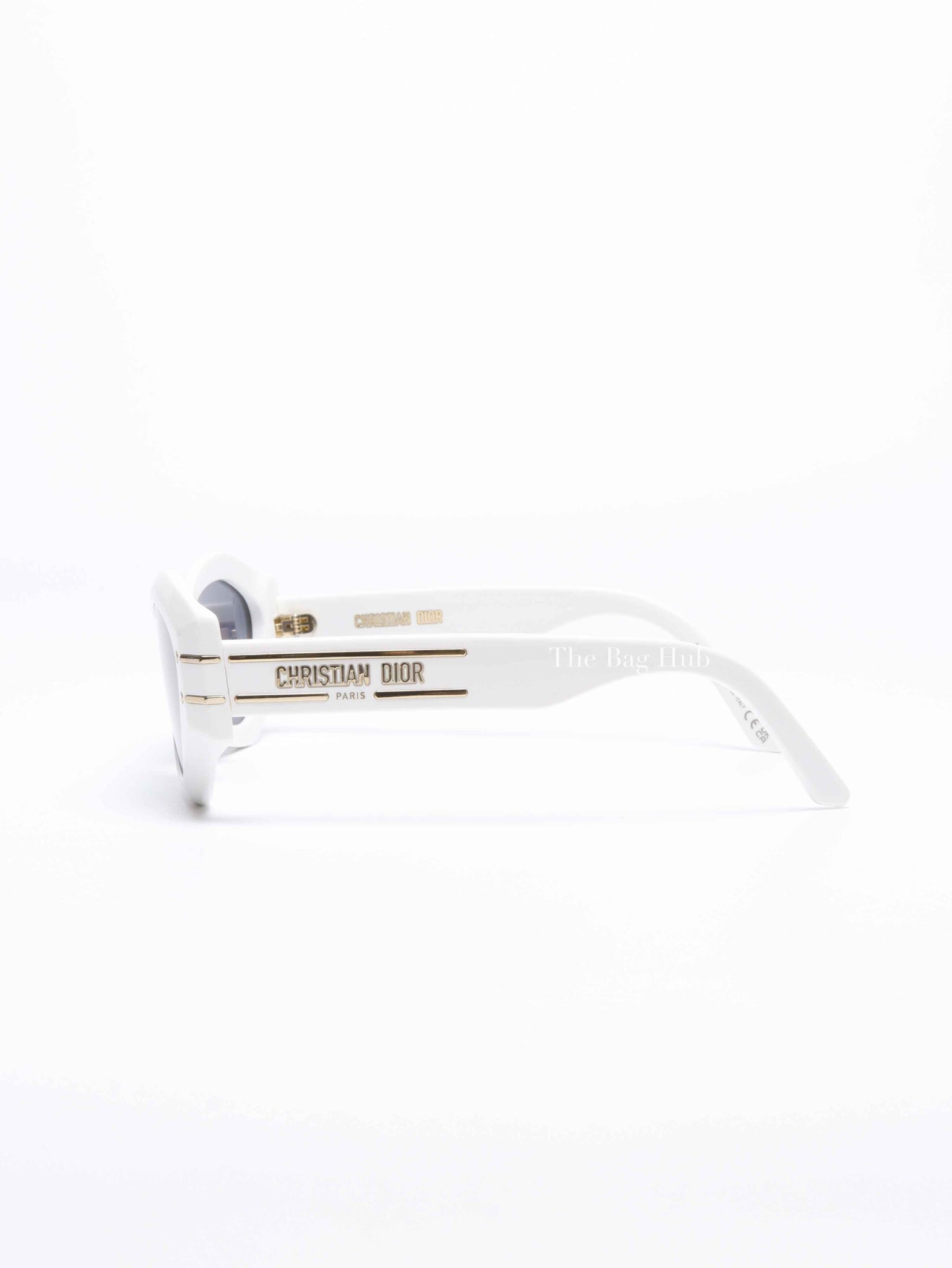 Dior White/Gold Acetate DiorSignature B1U Butterfly Sunglasses