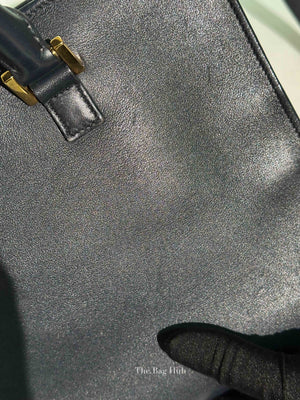Saint Laurent Navy Blue Smooth Calfskin Small Monogram Cabas