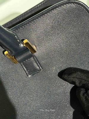 Saint Laurent Navy Blue Smooth Calfskin Small Monogram Cabas