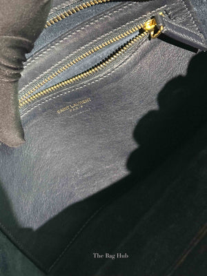 Saint Laurent Navy Blue Smooth Calfskin Small Monogram Cabas