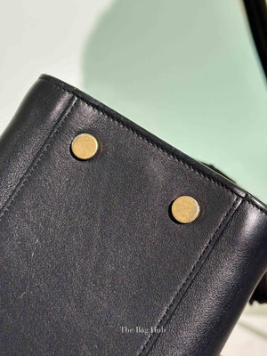 Saint Laurent Navy Blue Smooth Calfskin Small Monogram Cabas