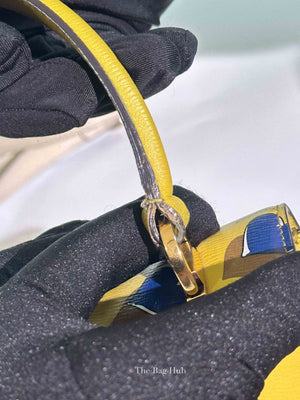 Gucci Blue/Yellow Leather Shanghai Heartbeat Top Handle Bag