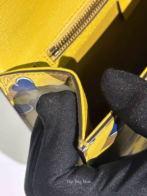 Gucci Blue/Yellow Leather Shanghai Heartbeat Top Handle Bag