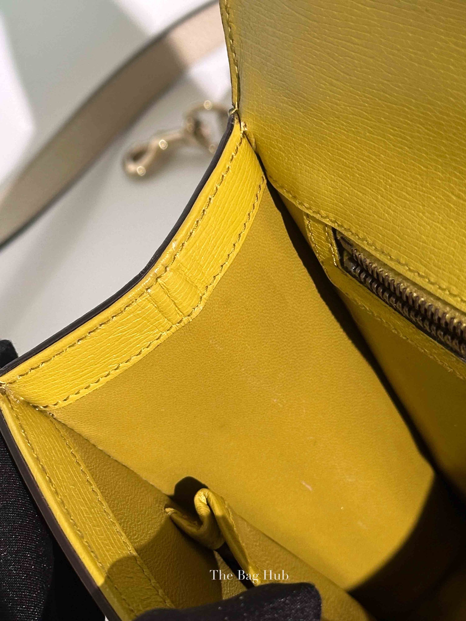 Gucci Blue/Yellow Leather Shanghai Heartbeat Top Handle Bag